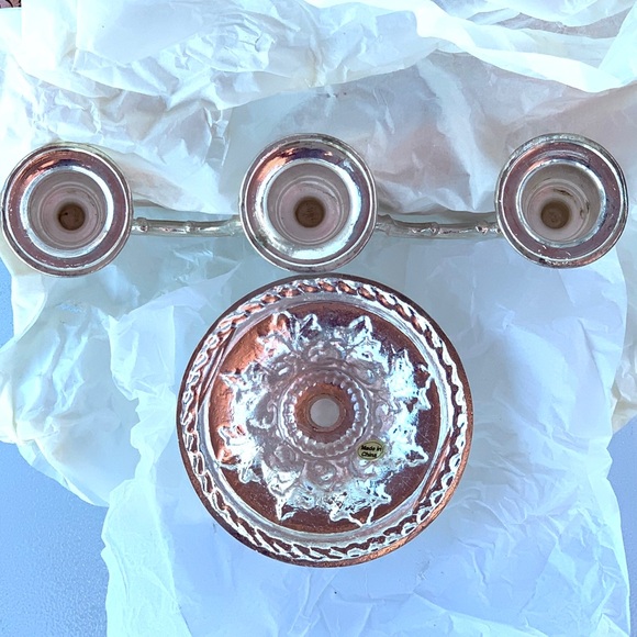 3-Candle Silver-Plated Candelabra - Picture 5 of 5